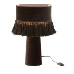 Lampe velours pompons