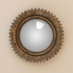 Miroir convexe plumes dorées