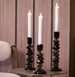 Bougeoir verre olive – Image 2