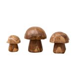 3 champignons en teck