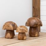 3 champignons en teck – Image 2