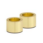 Set 2 bougeoirs plats dorés