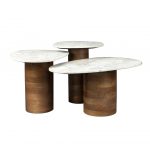 Set 3 tables basses marbre