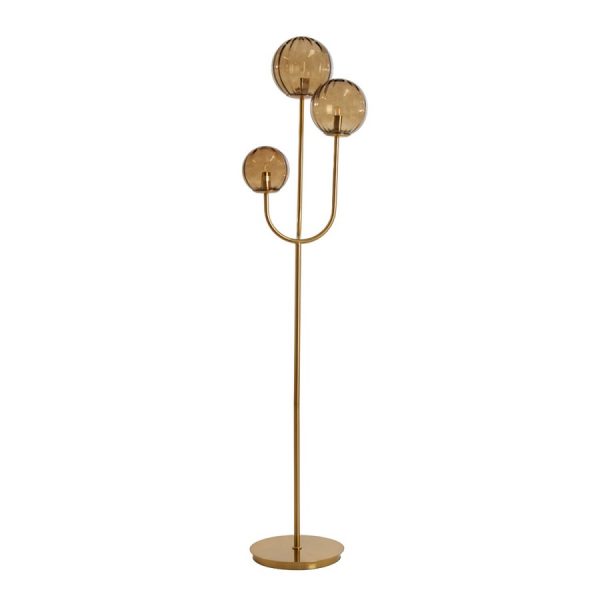 Lampadaire 3 globes bruns