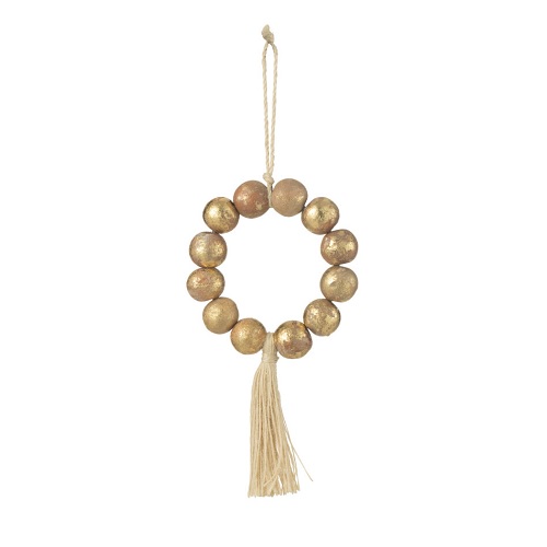 couronne perle bois Petite couronne perles en bois – Image 1