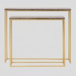 Set 2 consoles gigognes marbre brun – Image 3
