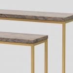 Set 2 consoles gigognes marbre brun – Image 2