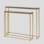 Set 2 consoles gigognes marbre brun