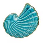 Assiette coquillage turquoise