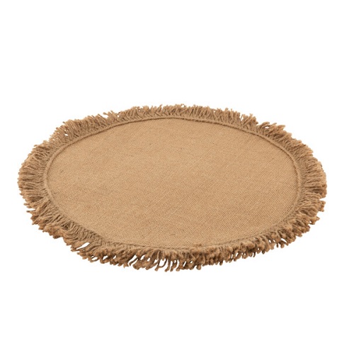 set de table Set de table en jute frangé – Image 1